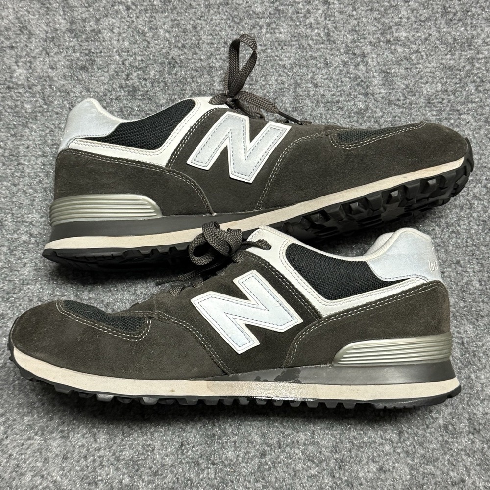 New Balance Sneakers Mens 13 D Gray 574 Classics Suede Shoes Retro ML574PGR - Picture 2 of 10